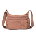 Stylish casual nylon shoulder bag for women, multi-pocket crossbody bag with spacious capacity. - Brick Red