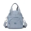 Bolso cruzado de nylon para mujer casual multi-bolsillos impermeable azul claro variante - Azul