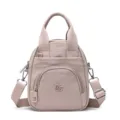 Mochila casual de nailon rosa para mujer bolso cruzado versátil bolso de mano minimalista - Rosa Claro
