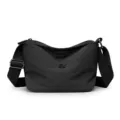 Women casual black nylon crossbody bag, versatile small shoulder phone bag for daily use. - Black