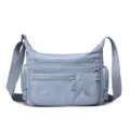 Casual multi-pocket nylon shoulder bag, lightweight crossbody bag for women daily commute. - Blue