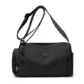 Black nylon crossbody bag with multi pockets and adjustable strap for women casual daily use. - Black