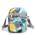 Stylish printed nylon crossbody bag with multiple zippers, lightweight and spacious design. - Urban Jungle