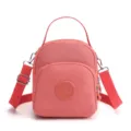 Women's casual oxford cloth shoulder crossbody handbag, lightweight daily travel bag. - Pink