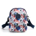 Floral print nylon mini crossbody bag, casual shoulder phone bag for women daily use. - Ginkgo