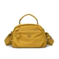 Stylish yellow nylon crossbody bag, lightweight casual shoulder bag with multi-layer design. - Yellow