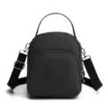 Classic black nylon multi-use backpack for women, lightweight crossbody and shoulder bag style. - Black