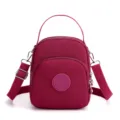Women's Nylon Crossbody Bag Casual Multi-Pocket Shoulder Handbag Rose Red Stylish Everyday Purse - Jujube Red