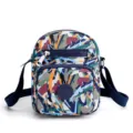 Colorful nylon crossbody bag with multi zippers, casual printed daily shoulder bag variant. - Colorful Thorns