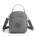 Gray nylon mini backpack women crossbody casual small daypack multi-use lightweight bag - Gray