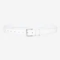 Ceinture en cuir véritable blanc pour femme 2.5cm de large avec boucle en métal chic. - 105cm / Blanc
