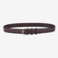 Ceinture en cuir véritable marron foncé pour femme 2.5cm avec boucle argentée variante - 105cm / Café