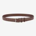Damen brauner Ledergürtel mit silberner Dornschnalle, lässiger 2,5 cm breiter Gürtel. - 105cm / Karamellbraun