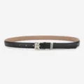 Ceinture fine en cuir noir pour femme minimaliste polyvalente mode jean taille accessoire - Boucle Carrée / Noir