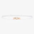 Ceinture fine en cuir blanc pour femme avec boucle dorée nouée élégante pour robe mode - 95cm / Blanc Mat