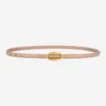 Minimalist women's leather belt with gold oval buckle elegant daily casual accessory - 100cm / Gold Buckle Khaki