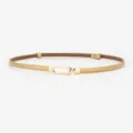 Women's slim genuine leather belt with metallic clasp, elegant waist accessory for dresses and coats. - Patent Gold