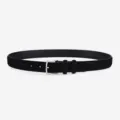 Ceinture en cuir suédé noir pour femmes, élégant style vintage accessoire de taille 2,5 cm - 105cm / Noir