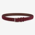 Ceinture femme en suédine bordeaux avec boucle ardillon argentée, accessoire vintage chic 2,5 cm - 105cm / Rouge Angola