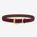 Ceinture femme en suédine bordeaux style vintage avec boucle dorée élégante, largeur 2,5 cm. - 105cm / Rouge Angola