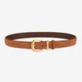Ceinture femme en daim marron 2.5 cm style vintage français avec boucle dorée - 105cm / Chameau d'Automne