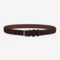Ceinture marron en cuir suédé pour femme, boucle argentée, accessoire rétro chic de 2.5cm. - 105cm / Café Ébène