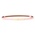 Women pink thin leather belt with gold metal clasp dress skinny waist belt coat accessory - Patent Pink