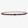 Women's brown leather belt with silver oval buckle, slim design for casual and jeans. - 100cm / Silver Buckle Coffee