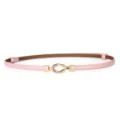 Femme rose fin ceinture en cuir boucle dorée élégante robe accessoire de taille - Cuir Verni Rose