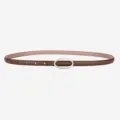 Women thin leather belt brown strap with elegant silver oval buckle for casual jeans pants. - 100cm / Silver Buckle Caramel