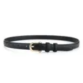 Ceinture fine en cuir noir pour femme, style minimaliste tendance avec boucle dorée. - 105cm / Or Rose - Noir