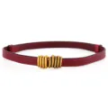 Ceinture fine en cuir rouge pour femme avec boucle dorée élégante pour robe manteau - Rouge / 95cm