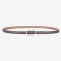 Stylish Women's Brown Thin Leather Belt with Silver Oval Buckle for Casual Pants Jeans - 100cm / Silver Buckle Dark Gray