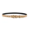 Ceinture en cuir kaki minimaliste pour femme avec boucle dorée pour jeans élégants. - 105cm / Or Rose - Kaki