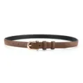 Ceinture en cuir marron pour femme fine minimaliste avec boucle doree pour jean casual - 105cm / Or Rose - Caramel