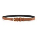 Ceinture fine en cuir marron pour femme avec boucle métallique dorée, accessoire élégant. - 105cm / Or Rose - Chameau