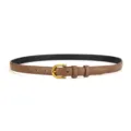 Schlanker brauner Damen Ledergürtel mit goldener Schnalle minimalistisch Jeans Accessoire - 105cm / Omega - Karamell