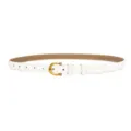Minimalistischer weißer Damen-Ledergürtel mit goldener Schnalle, ideal für den Alltag. - 105cm / Omega - Weiß