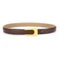 Élégante ceinture en cuir marron pour femme avec boucle dorée en U pour jean et robe élégante. - Boucle Carrée / Café