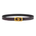 Ceinture en cuir minimaliste pour femme avec boucle géométrique dorée sangle de taille rétro - Boucle Carrée / 100cm / Café