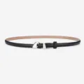 Ceinture en cuir noir pour femme, design minimaliste avec boucle argentée pour jean. - 105cm / Noir