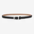 Minimalistische zwarte leren damesriem met een elegante zilverkleurige gesp voor dagelijks. - Zwart / 105cm