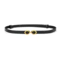 Schwarzer schmaler Ledergürtel für Damen mit goldener Schnalle, elegantes Kleidungsaccessoire. - 80-100cm / Schwarz