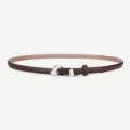 Ceinture en cuir marron minimaliste pour femmes avec boucle argente élégante pour le travail. - 105cm / Café