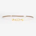 Cinturón fino de piel blanca para mujer, hebilla dorada elegante, accesorio de moda chic - Blanco Nappa