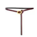 Red leather belt, thin women's belt with gold buckle and chic knot design, variant style. - 100cm / Red Brown