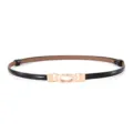 Ceinture fine en cuir noir pour femme avec boucle métallique élégante pour robes et quotidien - Cuir Verni Noir