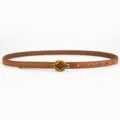 Ceinture en cuir marron élégante pour femme avec boucle métallique en forme de nœud. - Nœud en jute / 100cm / Chameau