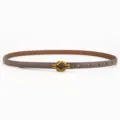 Elegant slim women's genuine leather belt featuring a chic gold knot buckle, perfect for dresses. - Jute Bow / 100cm / Dark Gray