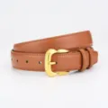 Ceinture en cuir marron élégante pour femme, ceinture taille dorée minimaliste jeans. - 105cm / Chameau